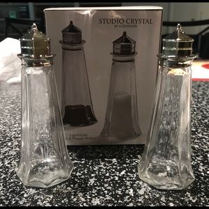 Godinger Crystal Lighthouse Salt & Pepper Set